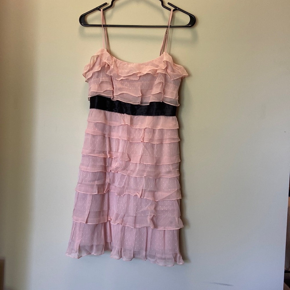 Pink, ruffled dress!